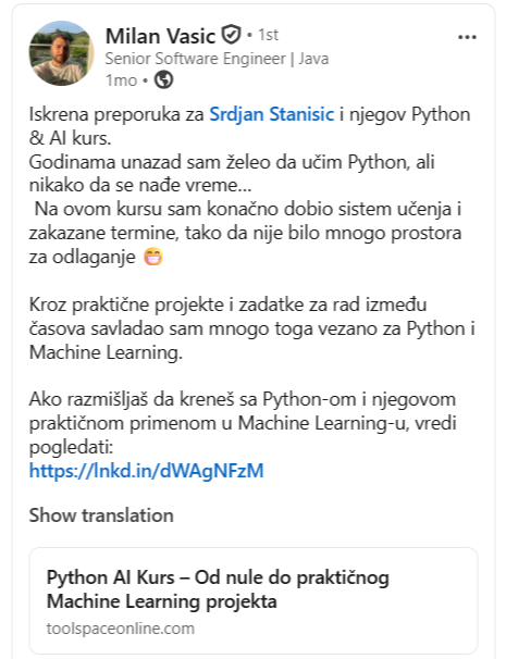 LinkedIn recenzija – Nemanja Savić, Electrical Engineering